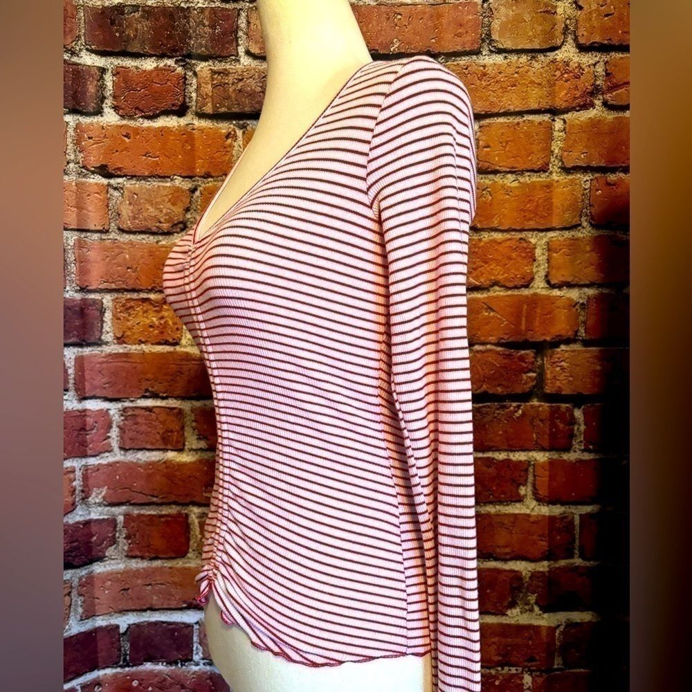 Hollister Red Striped Must Have Collection Long Sleeved Top Small S - Picture 4 of 4